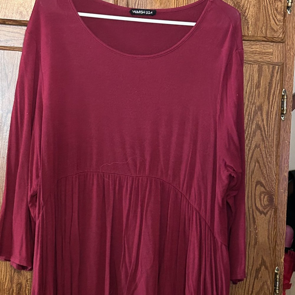 Maroon Baby Doll Swing Tunic